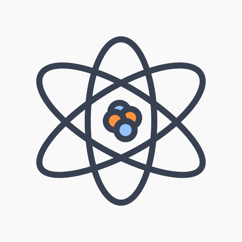 Design Illustration graphic of Molecule symbol icon with colored line style. Suitable for UI, mobile design, web design, etc. vector