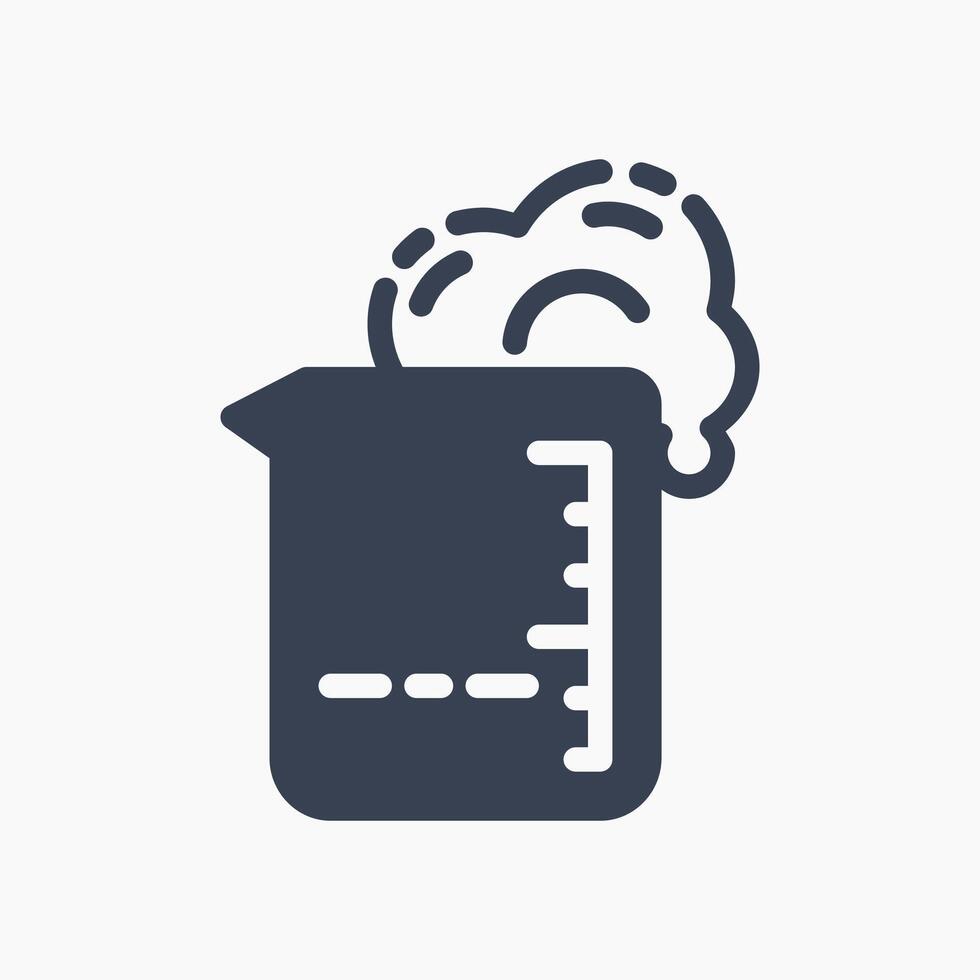 Design Illustration graphic of reaction tube icon with glyph style. Suitable for UI, mobile design, web design, etc. vector
