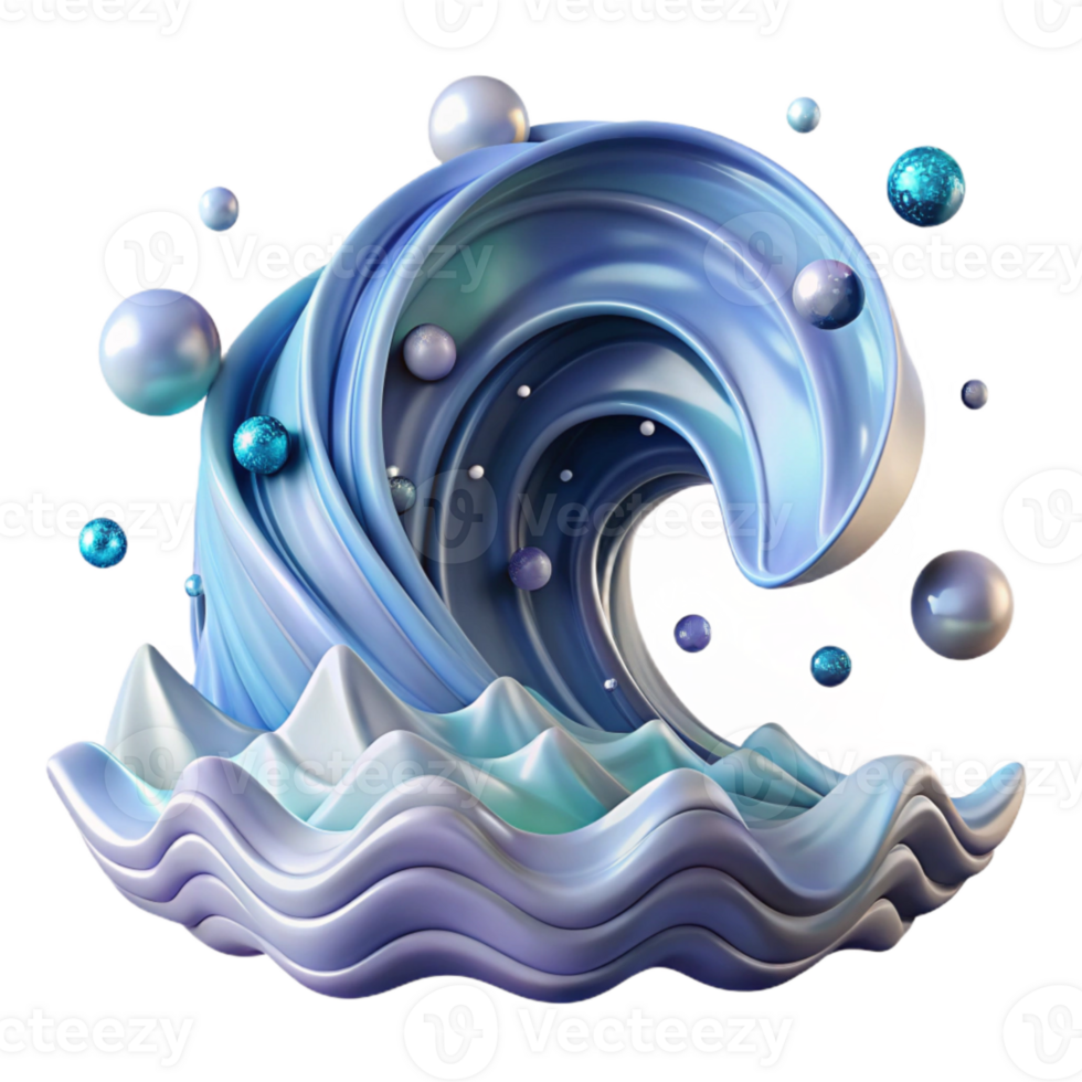 beautiful artistic Ocean Wave Pattern Seamless Transparent Background authentic png