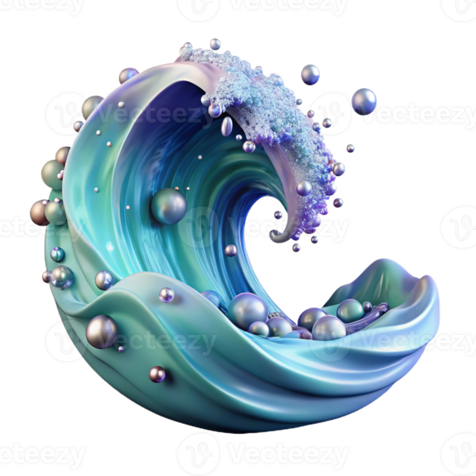 vibrant contemporary Ocean Wave with Transparency for Print Media high quality png