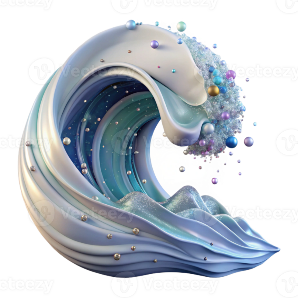 impressive minimalist Ocean Wave with Transparent Background for Print Media png