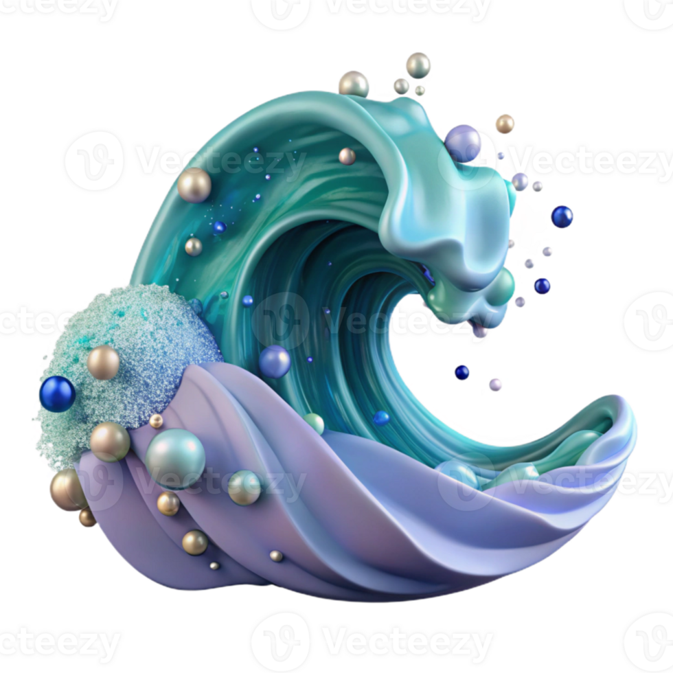 serene modern Ocean Wave Isolated for Marine Graphics detailed png
