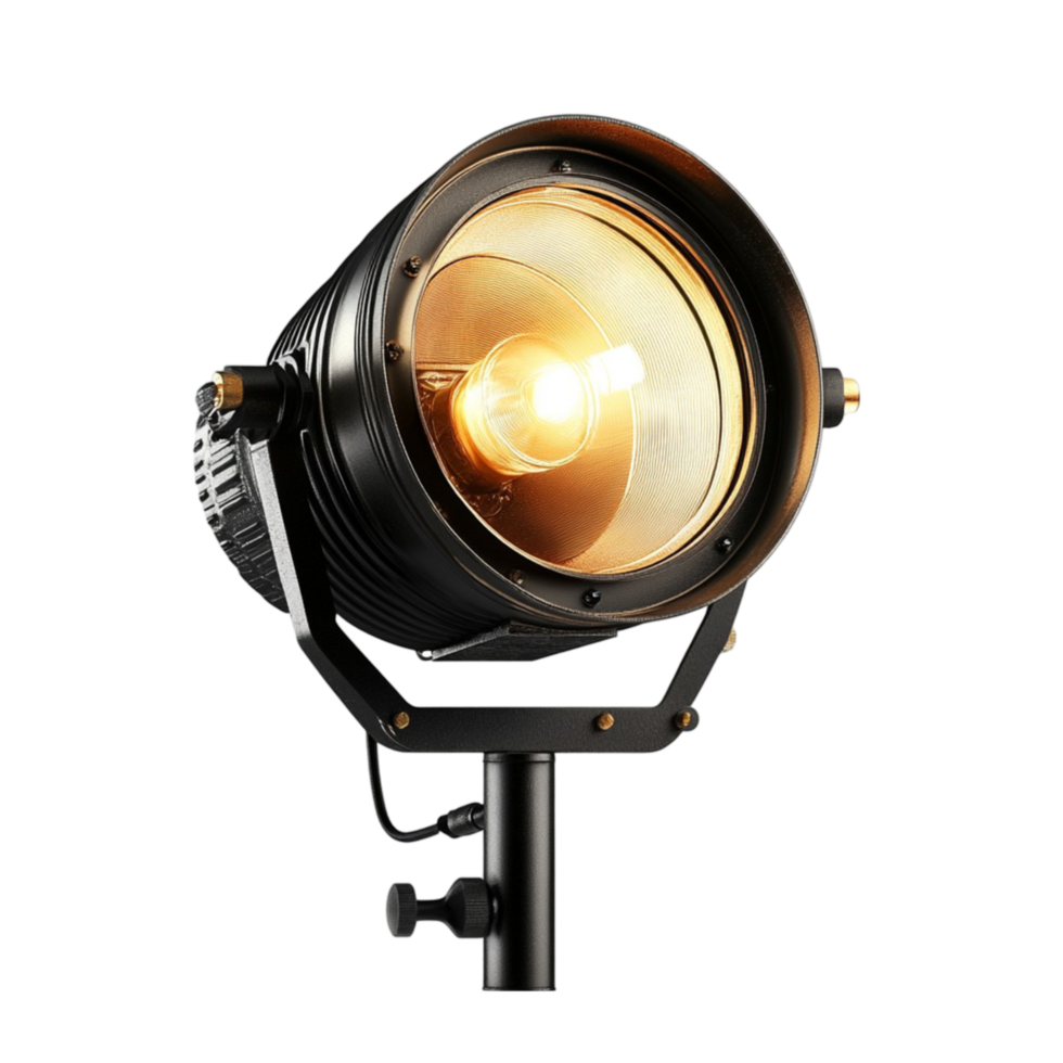 Spotlight on a Stand with a Bright Light Bulb png