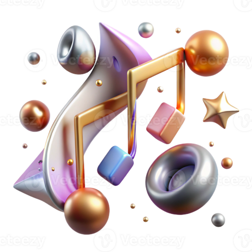 serene modern Music Notes for Social Media Graphics high quality png