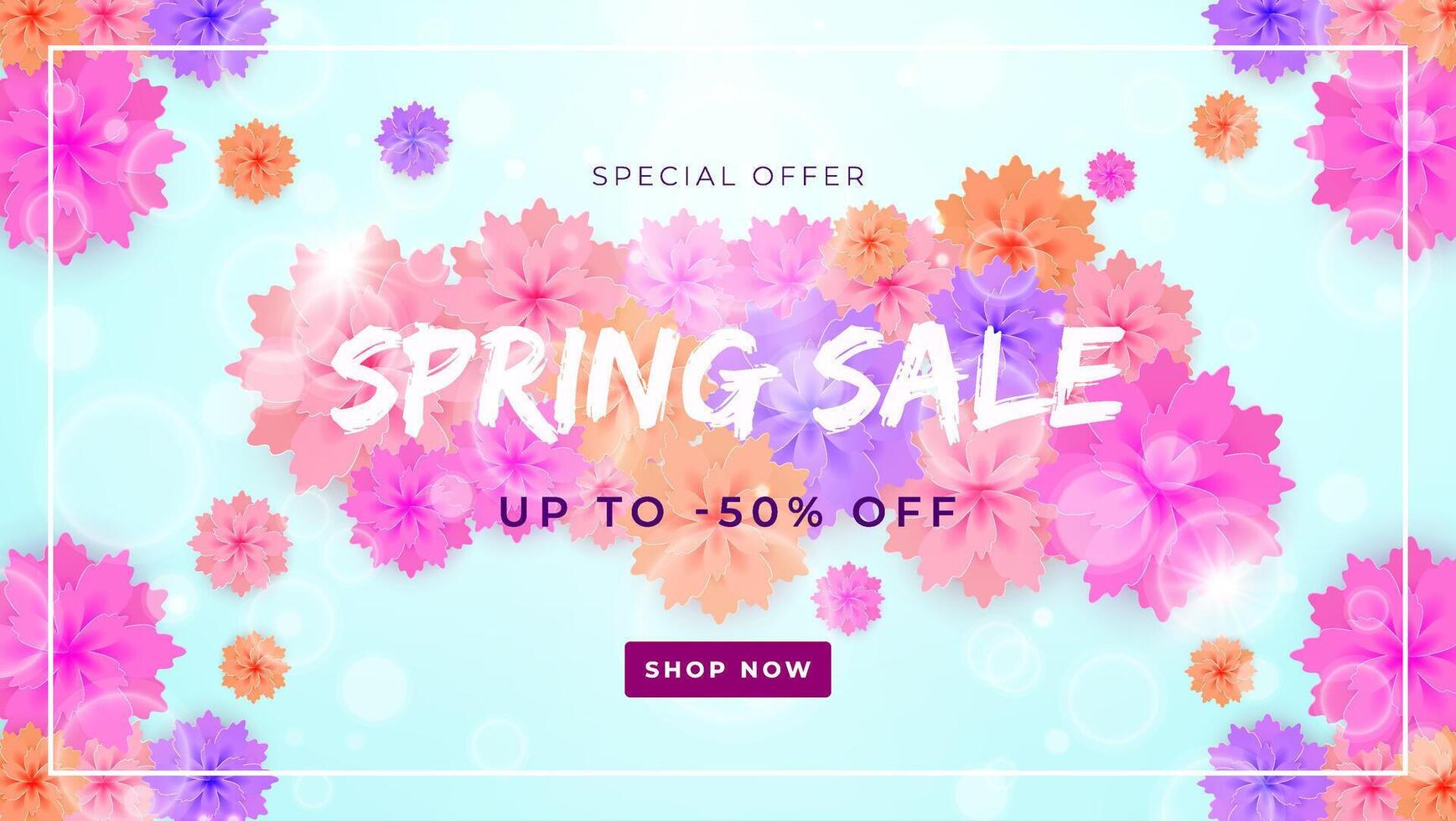 Bright Floral Banner Highlighting a Spring Sale Promotion vector