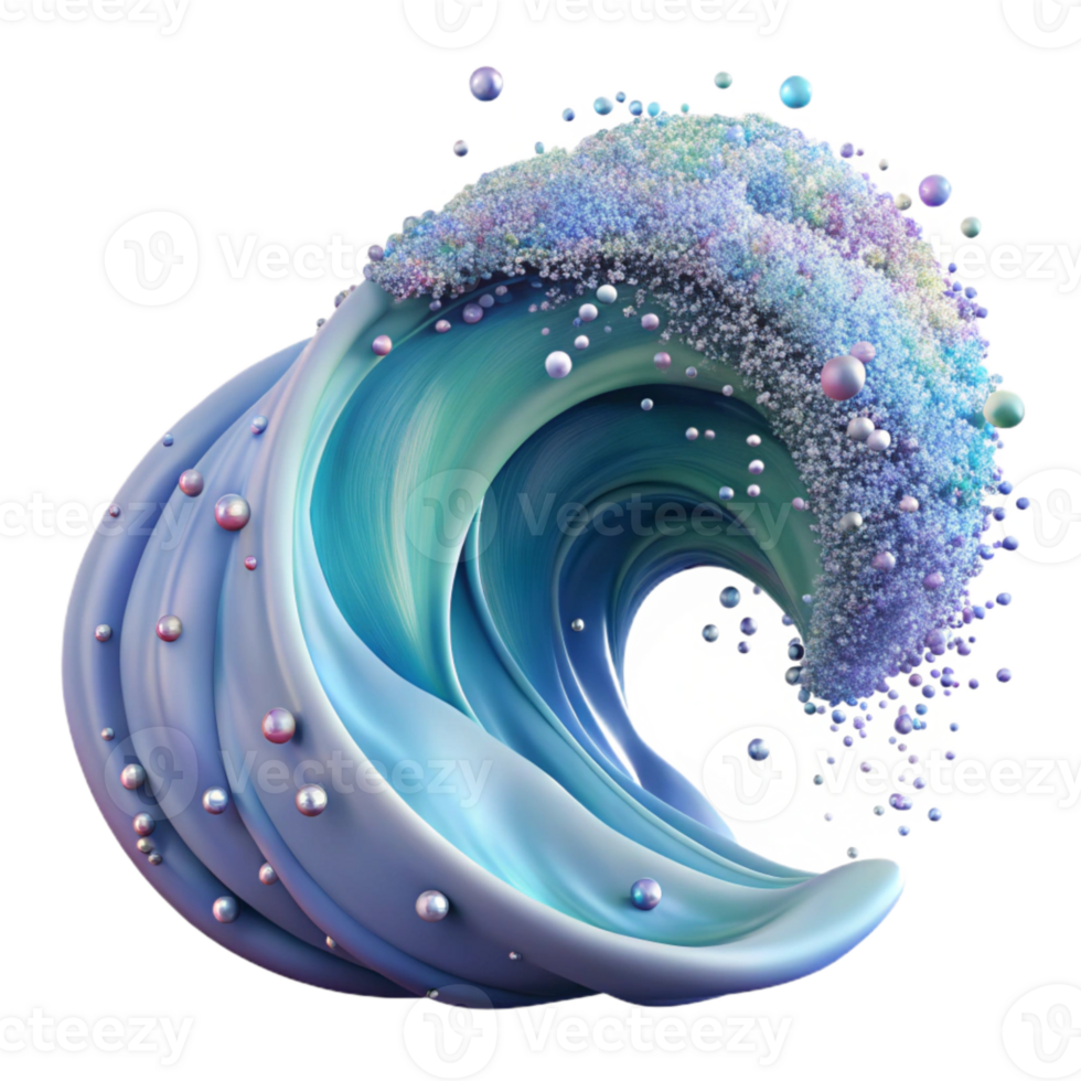 elegant minimalist Ocean Wave Spray Particle Effect Transparent Background premium png