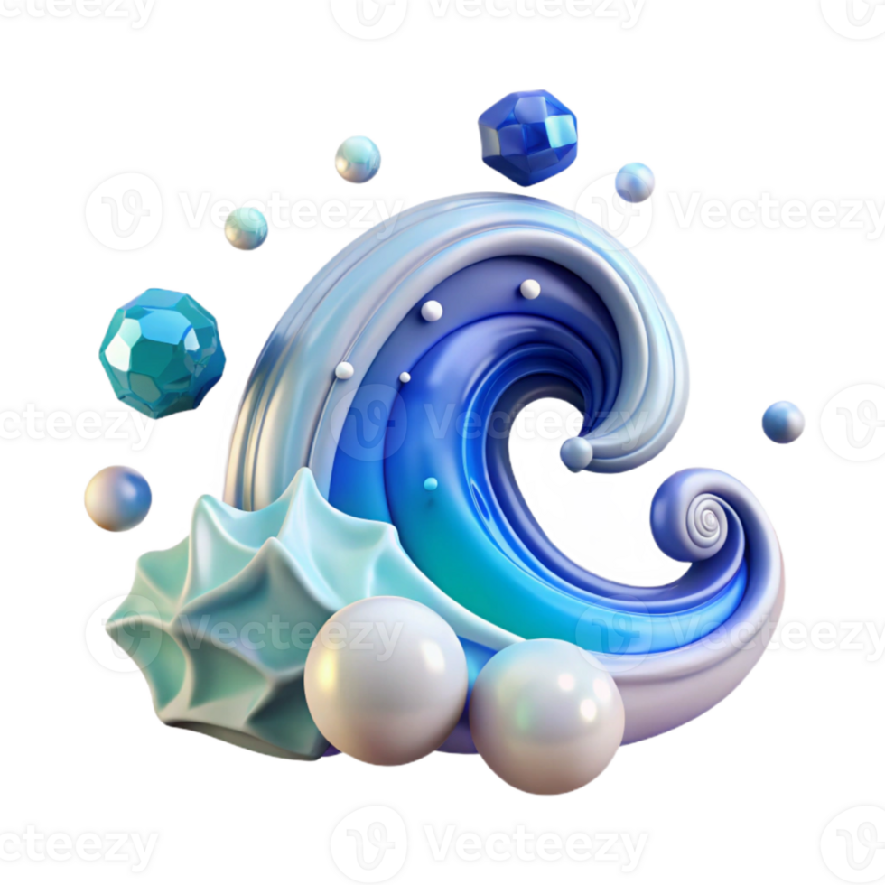 dramatic modern Ocean Wave Symbol Collection Isolated for Branding high quality png