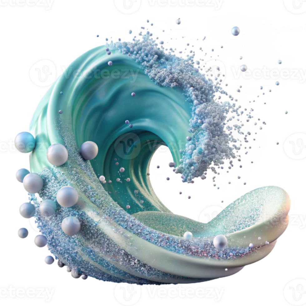 elegant modern Ocean Wave Spray Particle Effect Transparent Background png