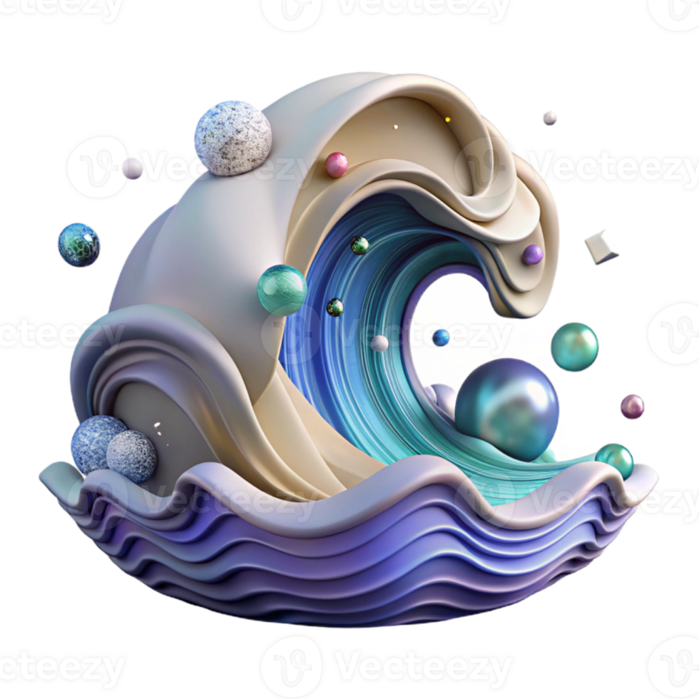 stunning rustic Ocean Wave Stylized Line Art Isolated for Modern Graphics professional png