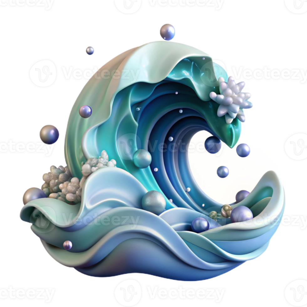 beautiful abstract Ocean Wave Art Isolated for Digital Art detailed png