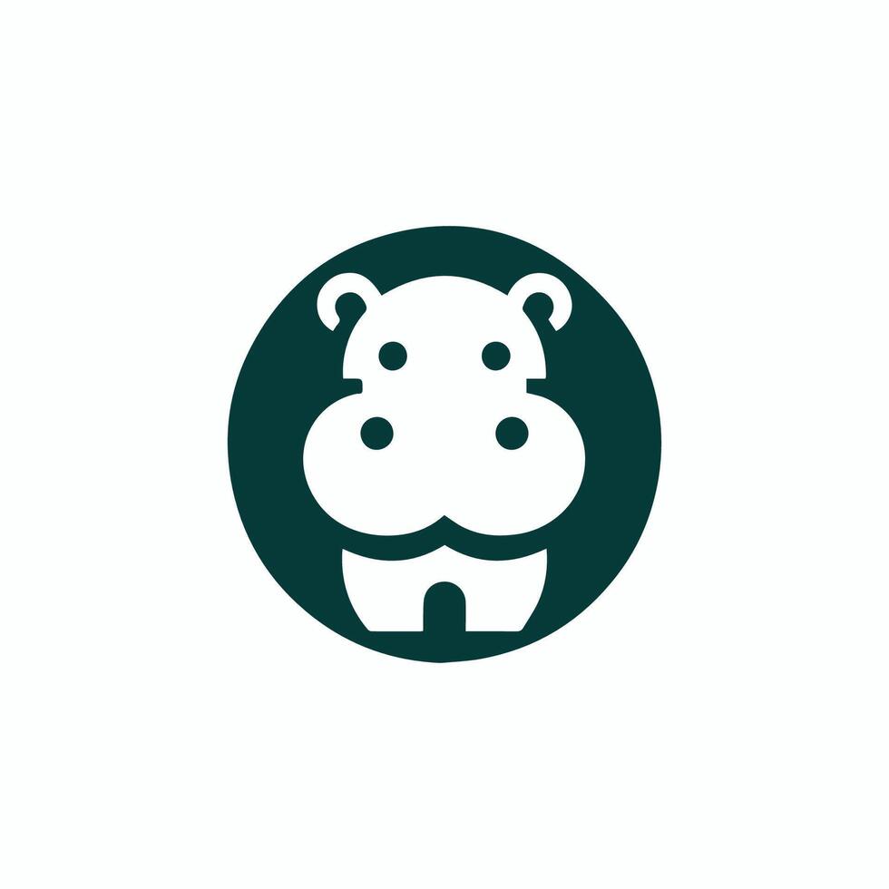 Minimalist Hippo Logo vector