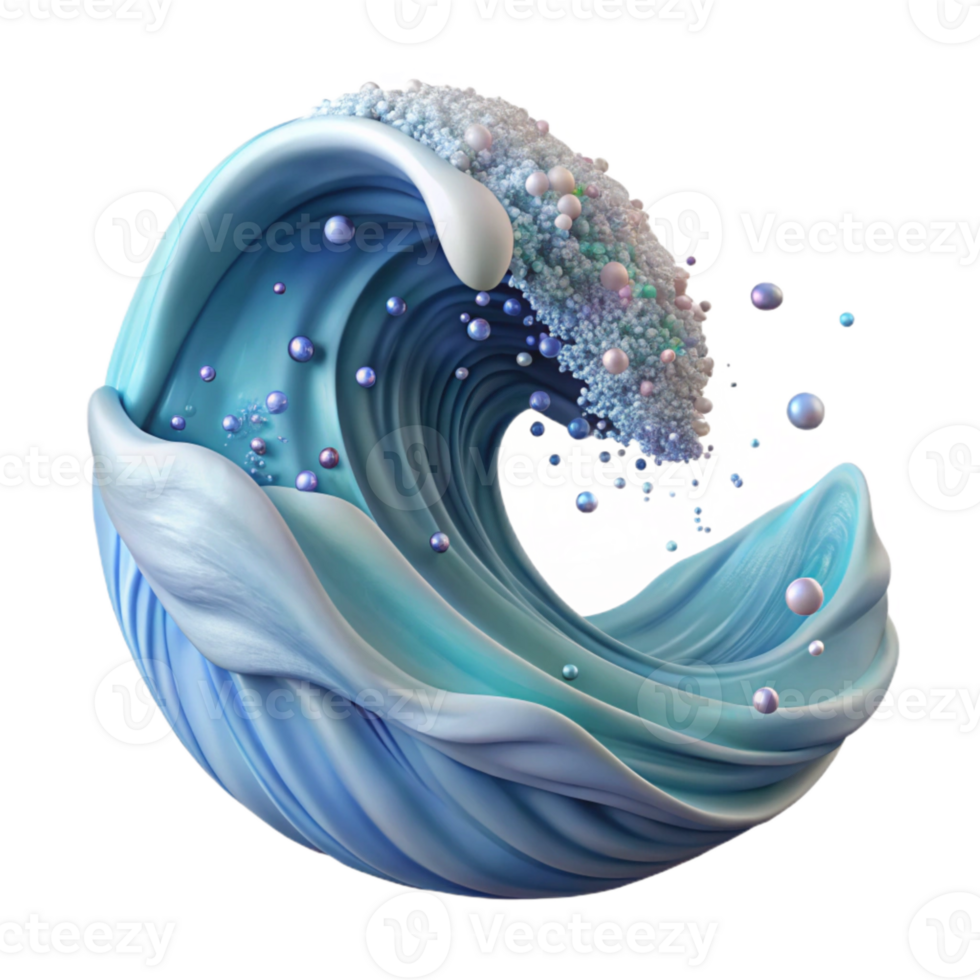 serene classic Ocean Wave Watercolor Texture Isolated for Artistic Backgrounds professional png