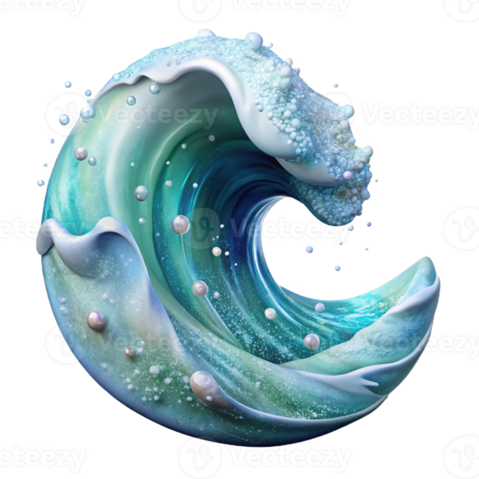 beautiful traditional Ocean Wave Watercolor Texture Isolated for Artistic Backgrounds premium png