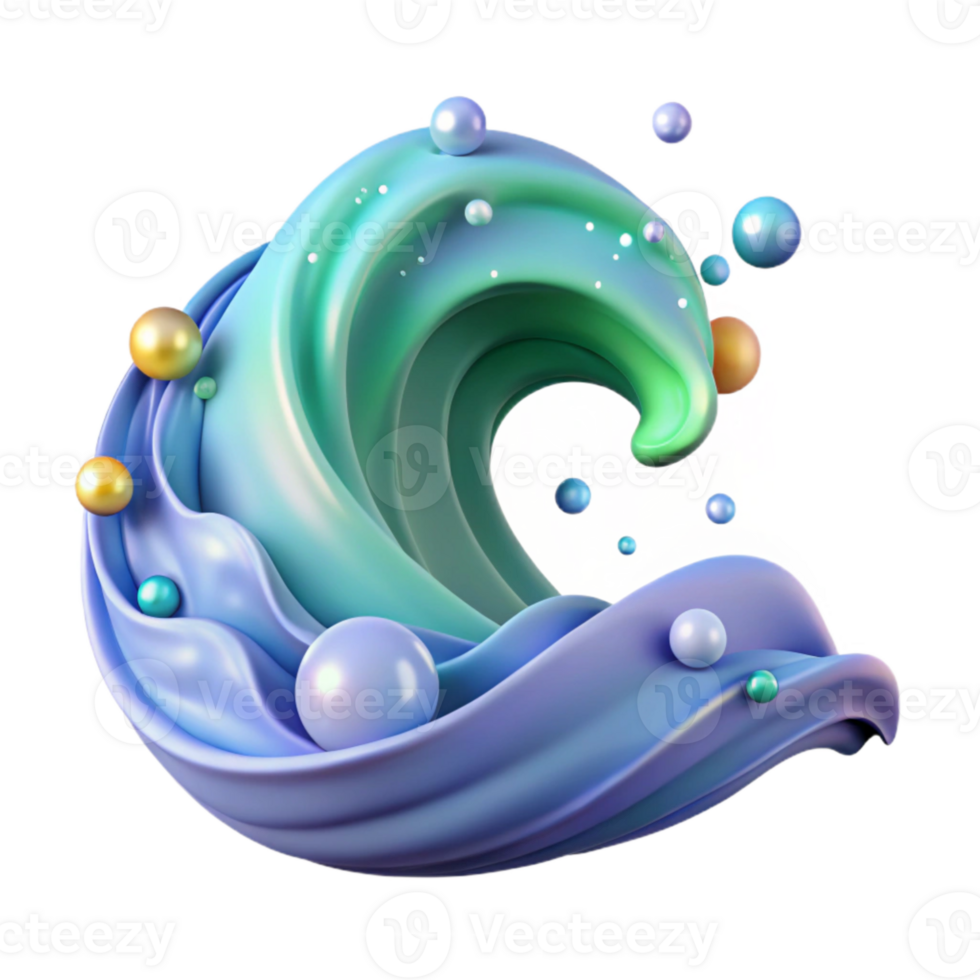 impressive abstract Ocean Wave Graphic Design Element Cutout for Web Design professional png