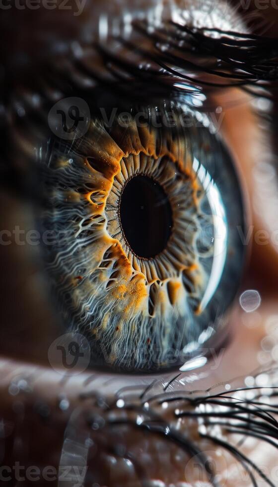 Detailed Macro Shot of Human Eye Showing Cataract for Medical Analysis and Educational Use photo