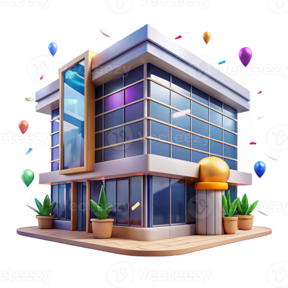 stunning minimalist Office Building Facade Modern Style Architecture Isolated authentic png