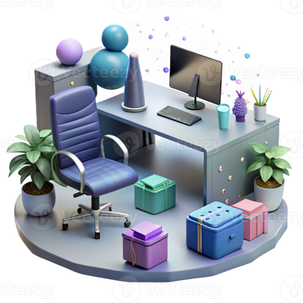 extraordinary artistic Office Furniture Silhouettes Isolated for Business Presentations detailed png