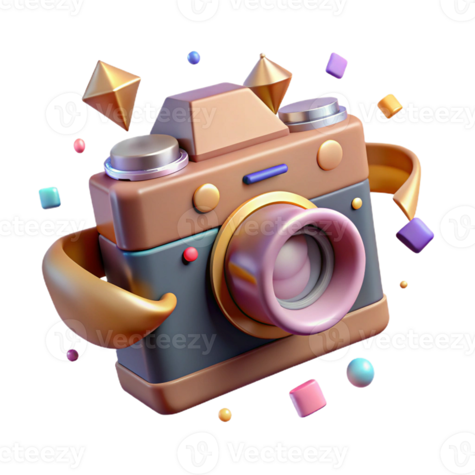 elegant artistic Old Camera Illustration Cutout for Design authentic png