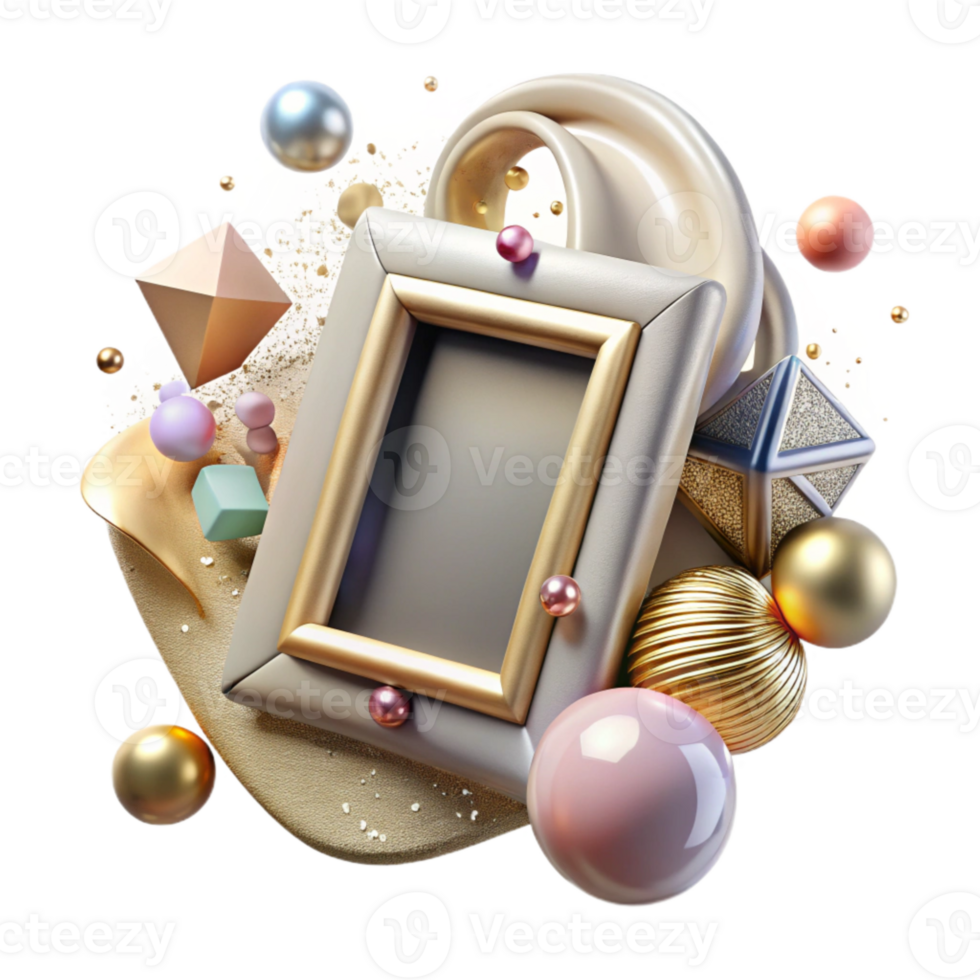 vibrant creative Old Photo Frame Isolated Cutout for Family Photos professional png