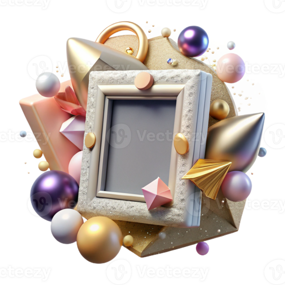 dramatic modern Old Photo Frame Isolated Cutout for Family Photos authentic png