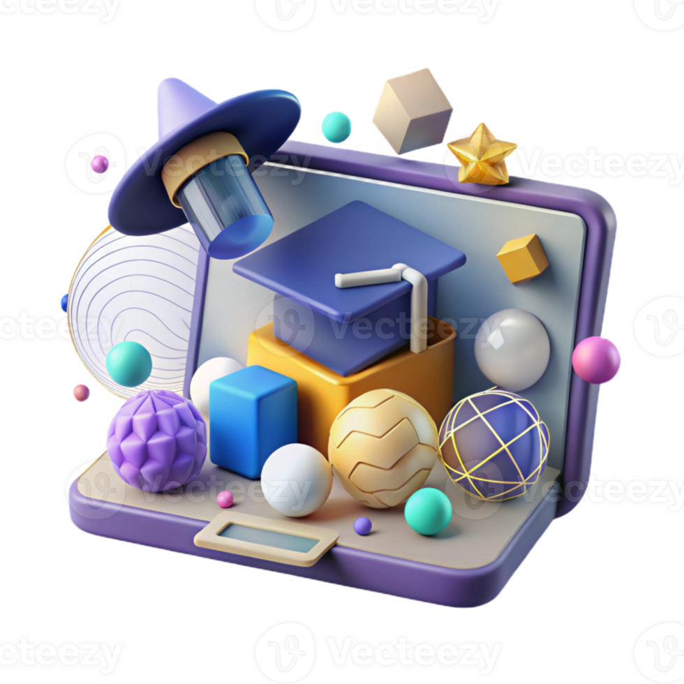 vibrant abstract Online Learning Platform Screenshot Cutout for E Learning Designs premium png