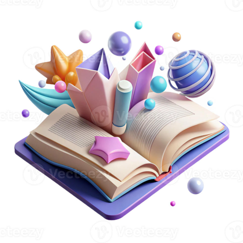 extraordinary artistic Open Book Reading Education Isolated for Library Graphics original png