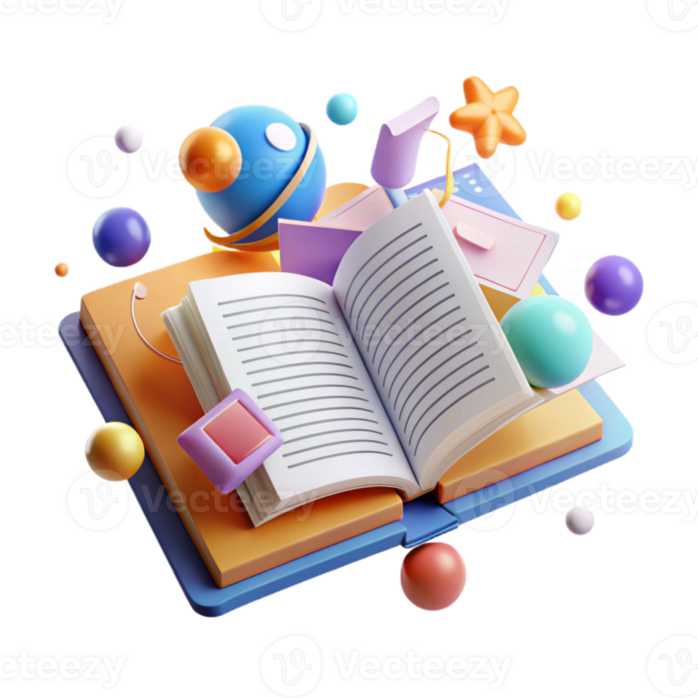 stunning rustic Open Textbook with Notes Learning Resource Transparent Background for Studying detailed png