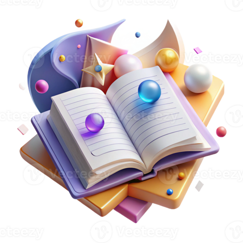 wonderful classic Open Textbook with Notes Learning Resource Transparent Background for Studying detailed png