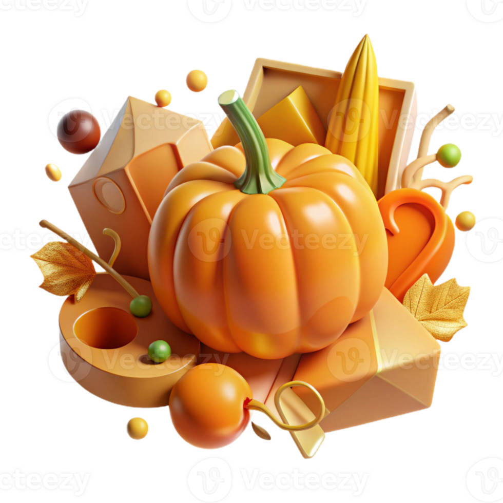 wonderful abstract Orange Pumpkin Autumn Harvest Vegetable Cutout for Halloween Decorations original png