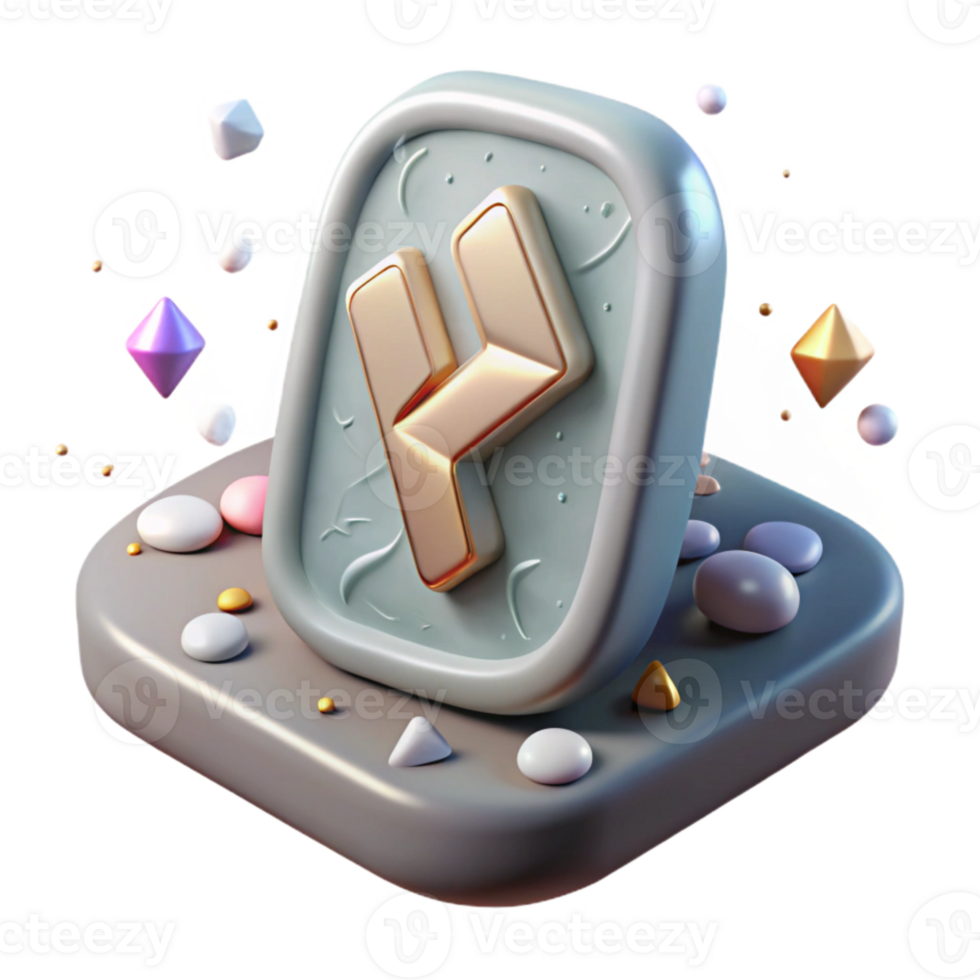 magnificent classic Ornate Rune Stone Tablet Transparent for Archaeological Studies high quality png