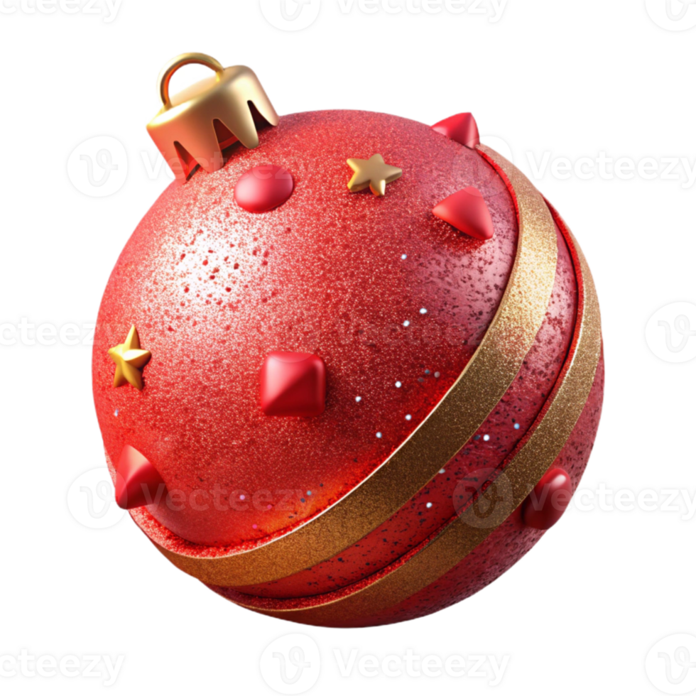 impressive rustic Ornament Ball Red Glittery Surface Decoration Cutout for Holiday Tree high quality png