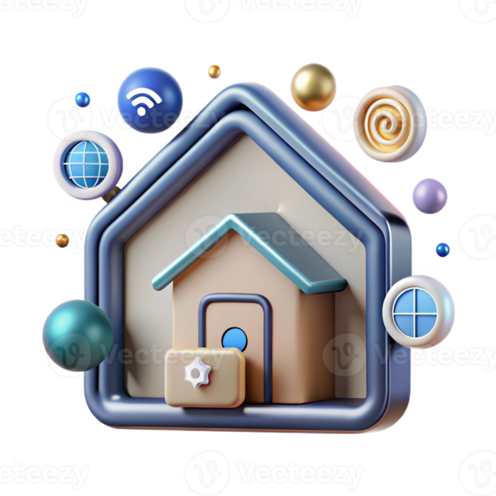dramatic abstract Outline Style Smart Home Icons Isolated for Infographics exclusive png