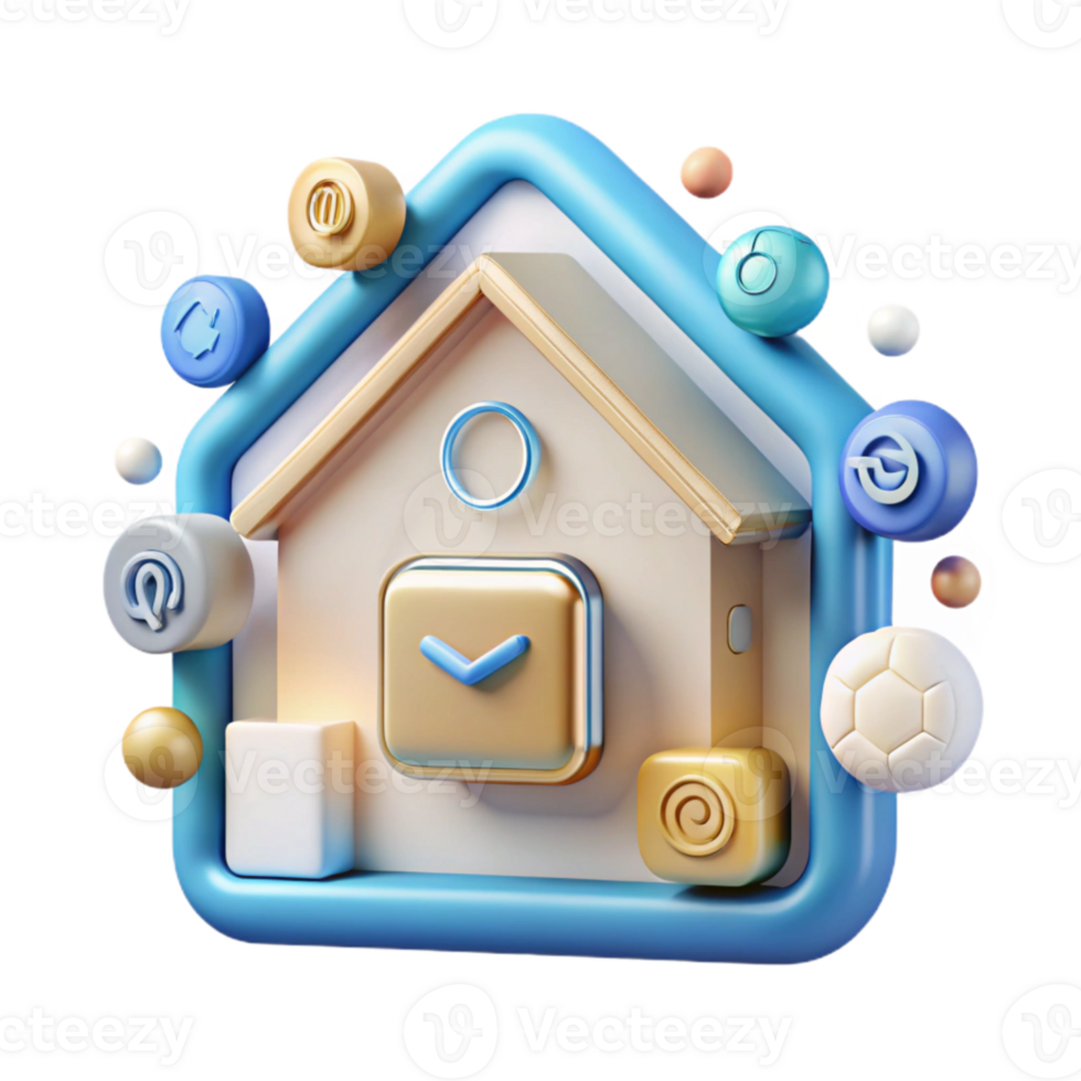 stunning artistic Outline Style Smart Home Icons Isolated for Infographics genuine png