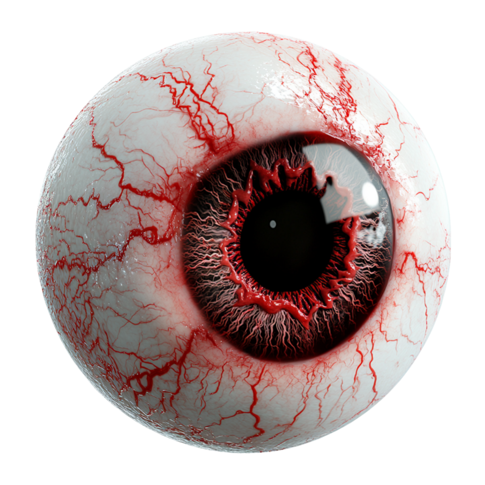 Realistic Eyeball with Bloodshot Veins png