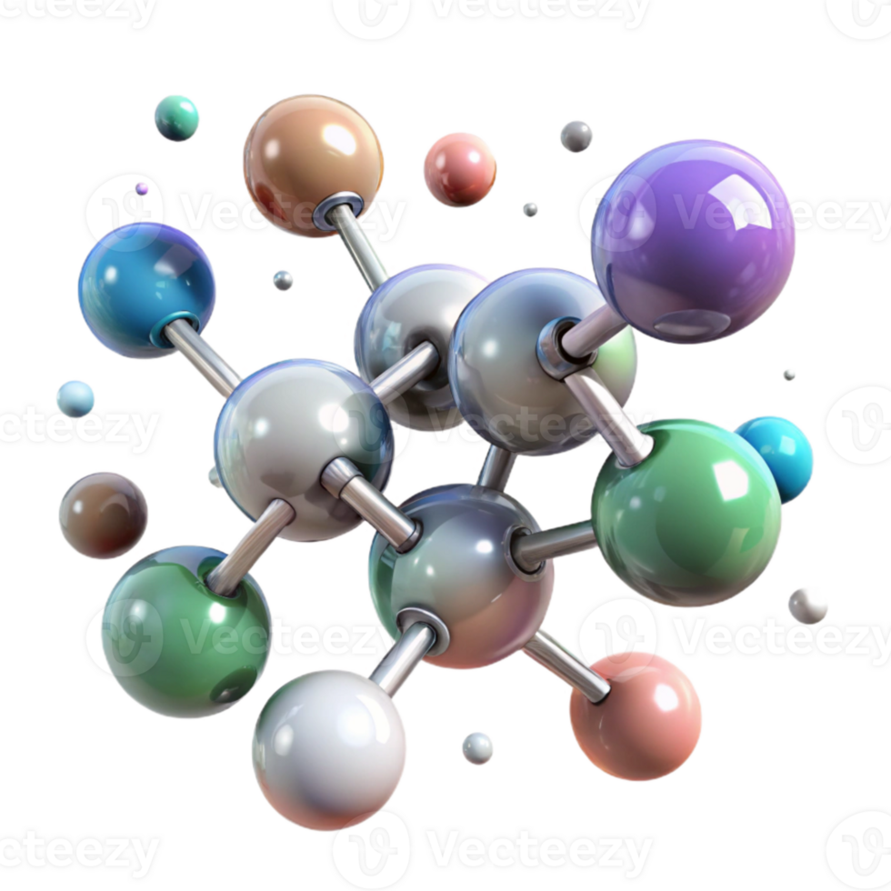 vibrant vintage Oxygen Molecule Structure Chemistry Isolated for Science Projects professional png