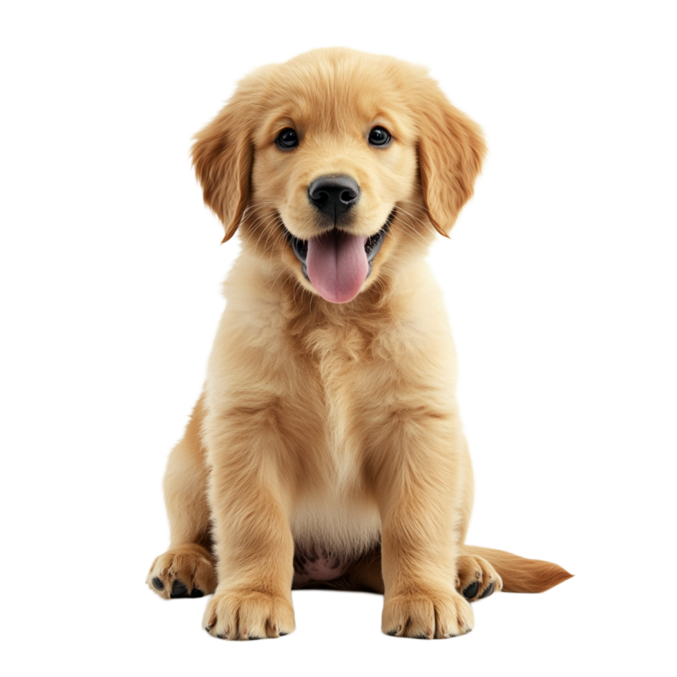 Golden Retriever Puppy with Light Coat Sitting png