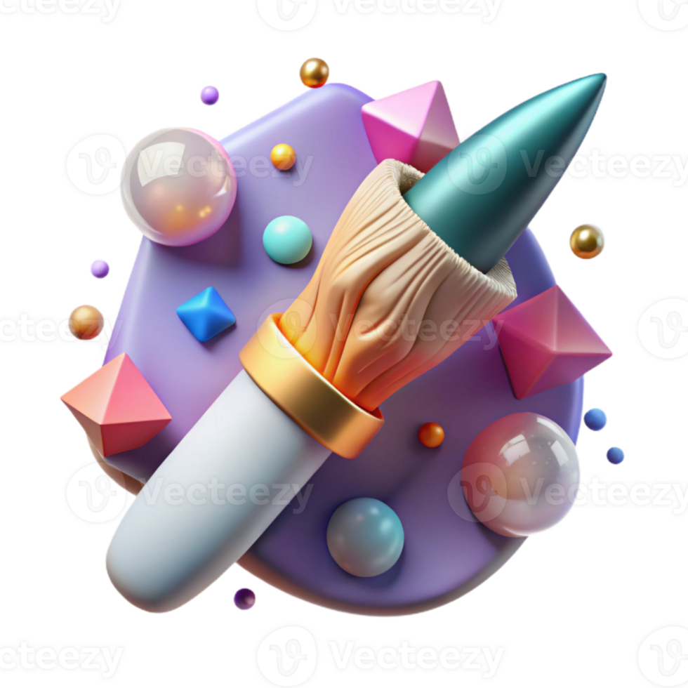 elegant contemporary Paintbrush Art Creativity Isolated for Design Projects genuine png