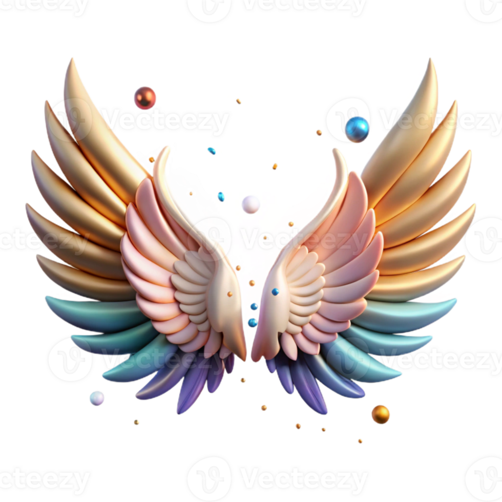 impressive traditional Pair of Phoenix Wings Cutout Balanced Composition authentic png