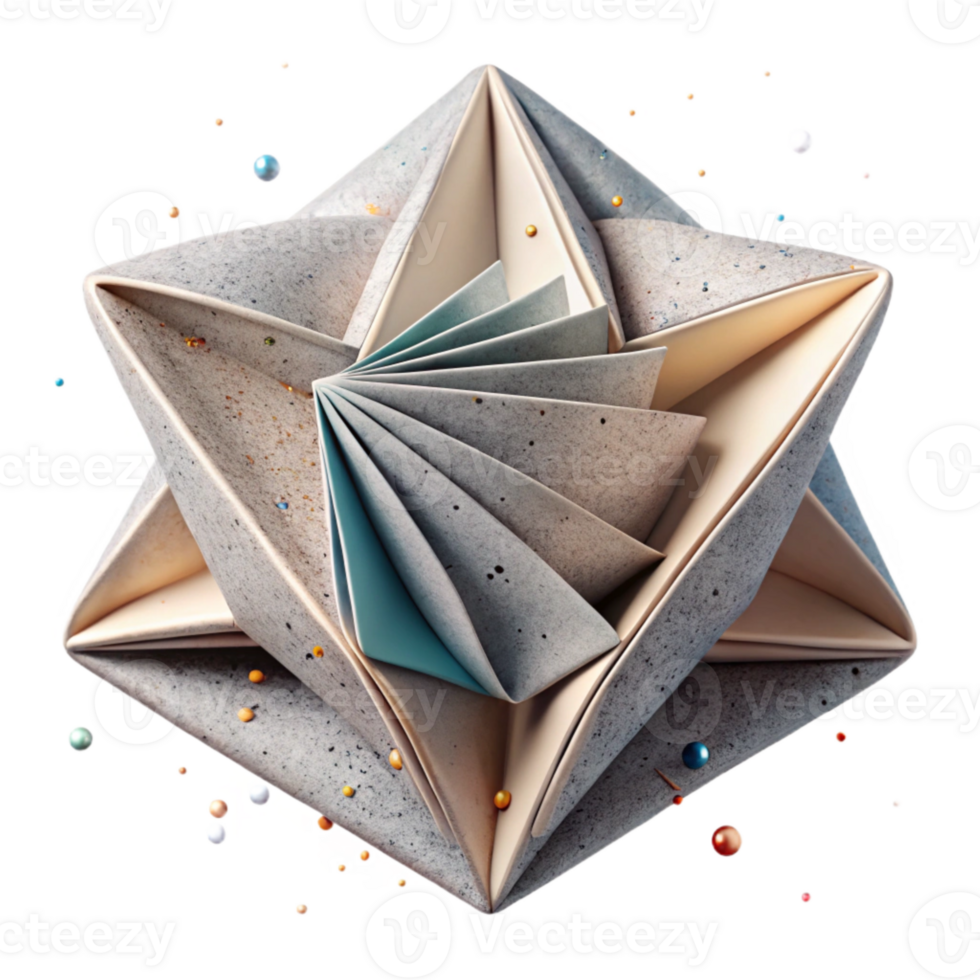 dramatic artistic Paper Texture Folded Creases Isolated for Origami Projects professional png
