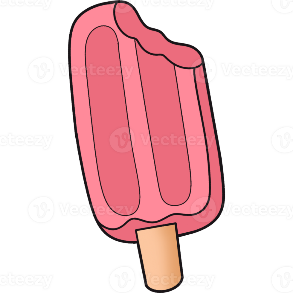 The illustration of a strawberry ice cream png