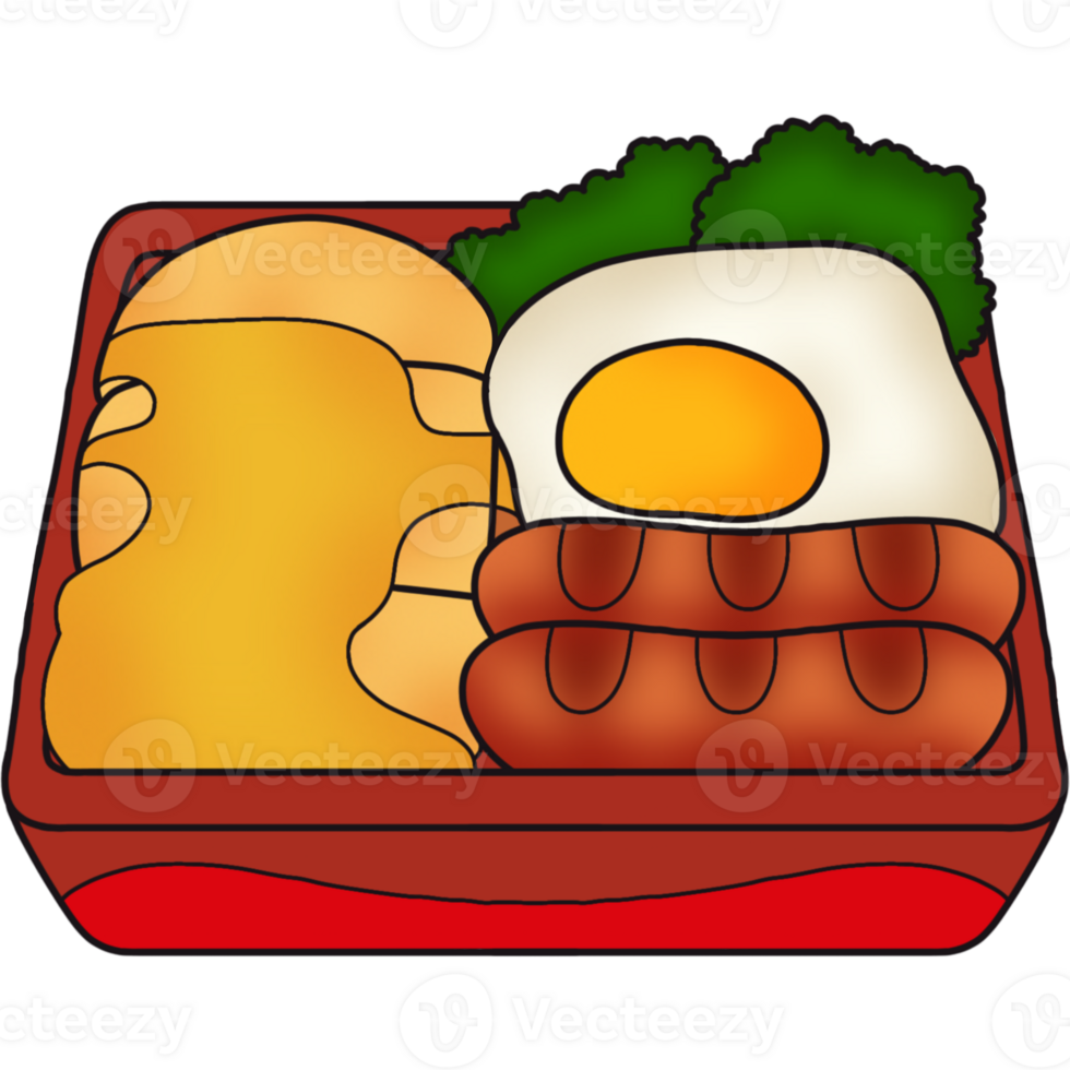 The illustration of a bento png