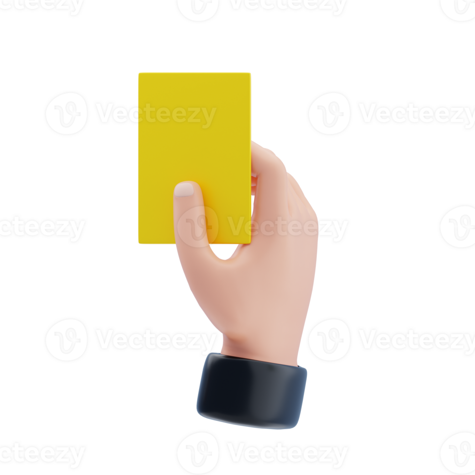 Hand Holding Yellow Card 3D Icon. Yellow Card 3D Icon png