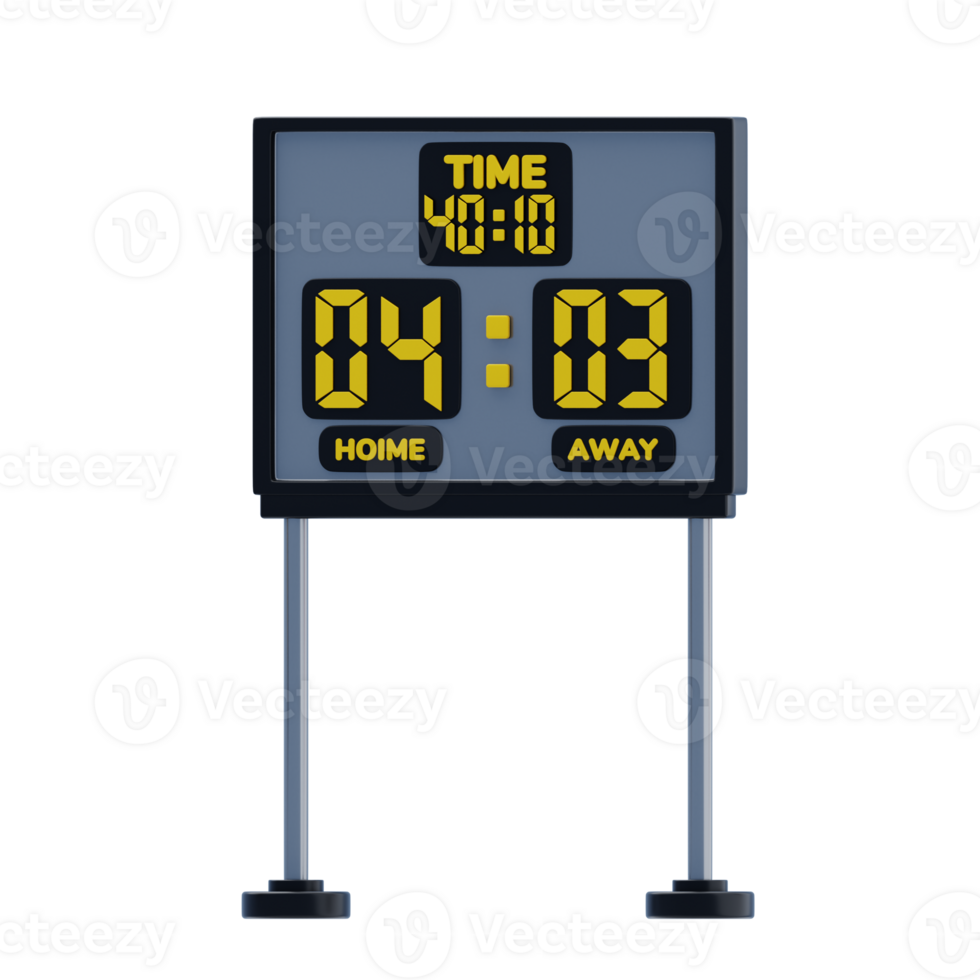 Score Board 3D Icon. Match score display 3d icon png