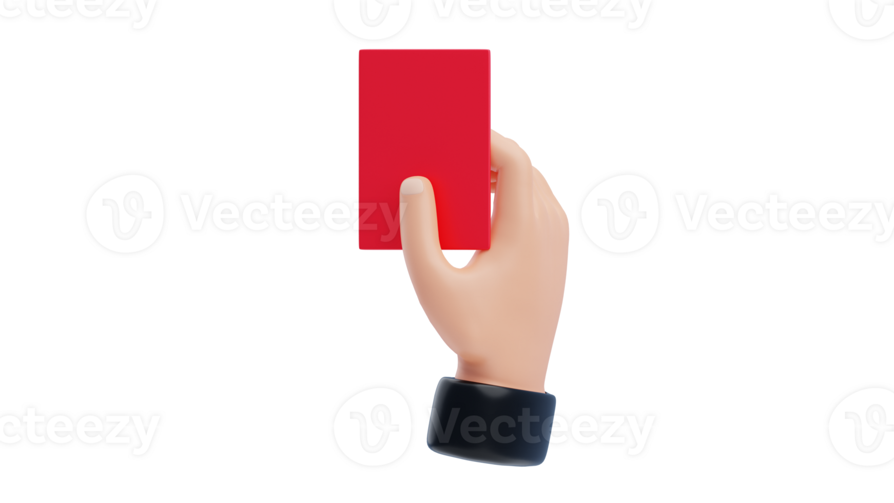 Red Card 3D Icon. Hand Holding Red Card 3D Icon png