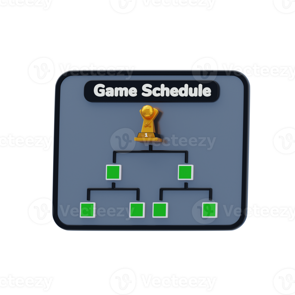 Game Schedule 3D Icon. Game plan 3d icon png