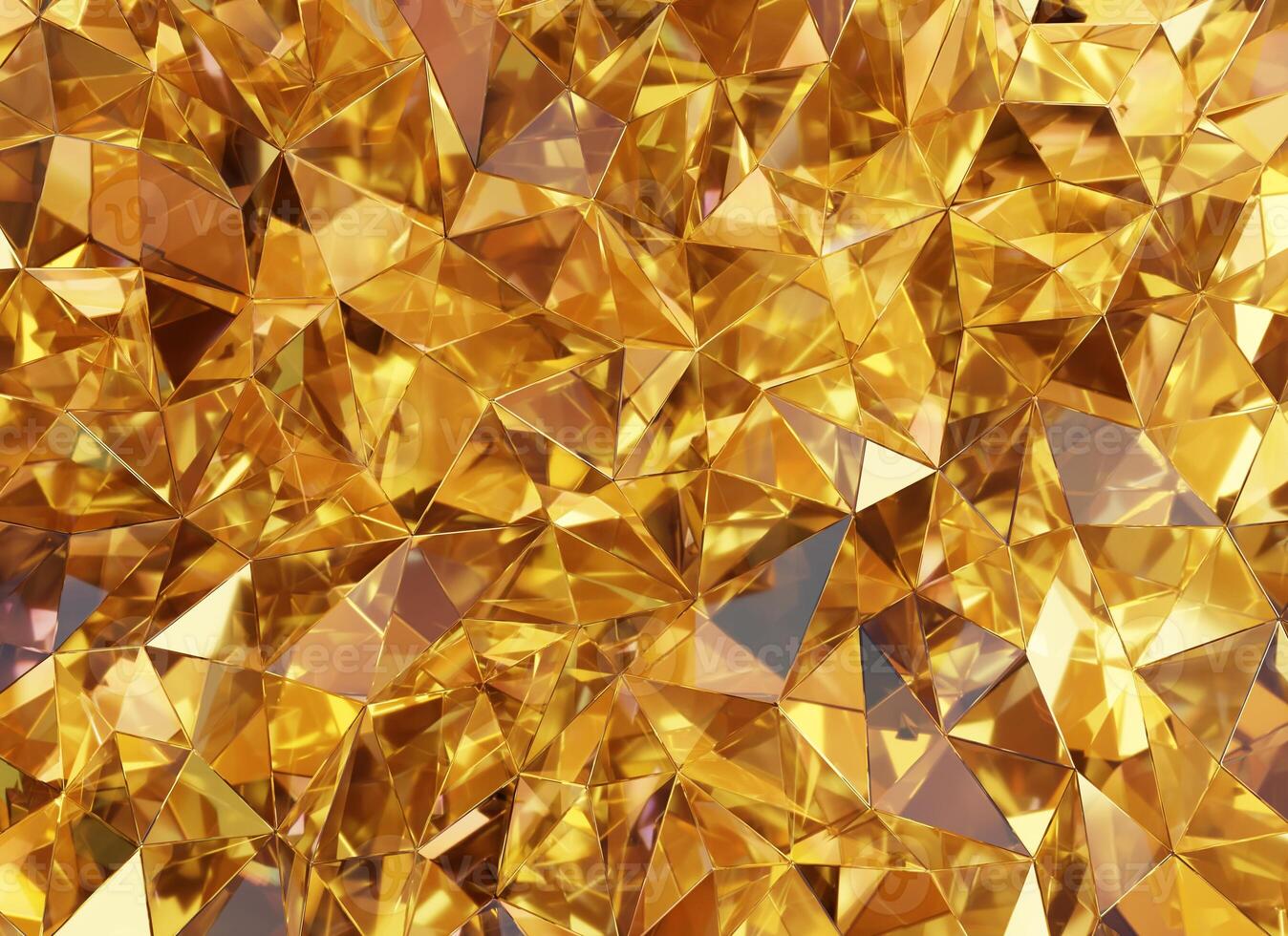Luxury Abstract Realistic Yellow Gold Crystal Texture Reflection Close Up Background 3D rendering photo