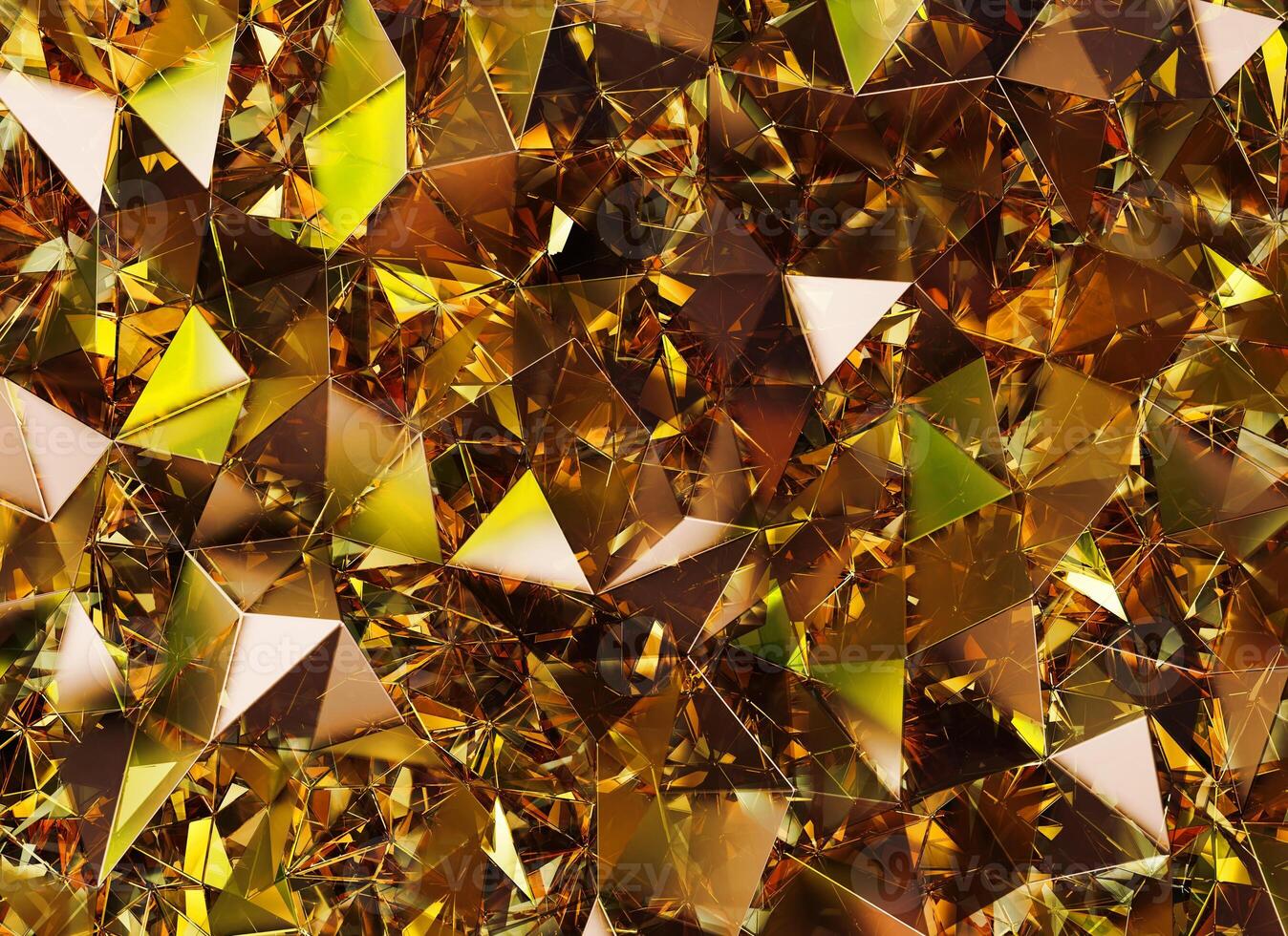 Luxury Abstract Gold Crystal Texture Reflection Close Up Background 3D rendering photo