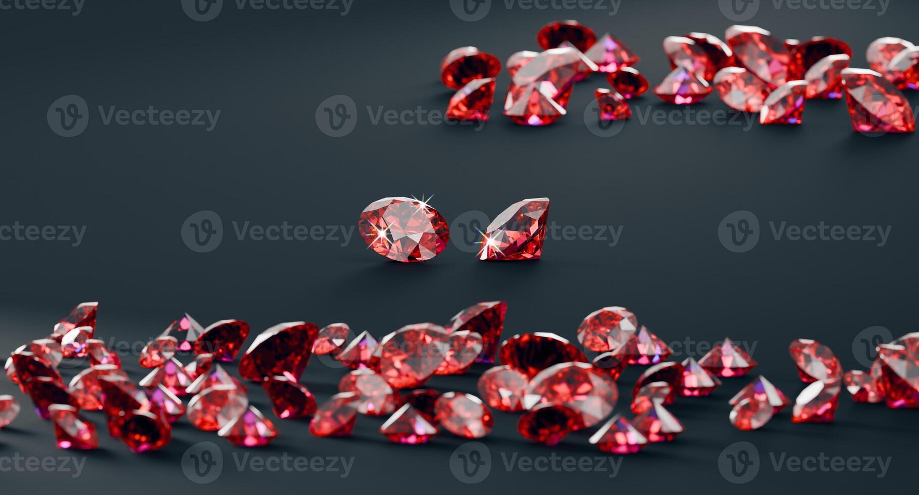 Ruby diamond topaz Gem placed on black background 3d rendering soft focus photo