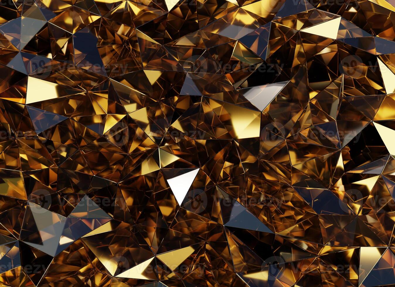 Luxury Abstract Realistic Deep Gold Crystal Texture Reflection Close Up Background 3D rendering photo