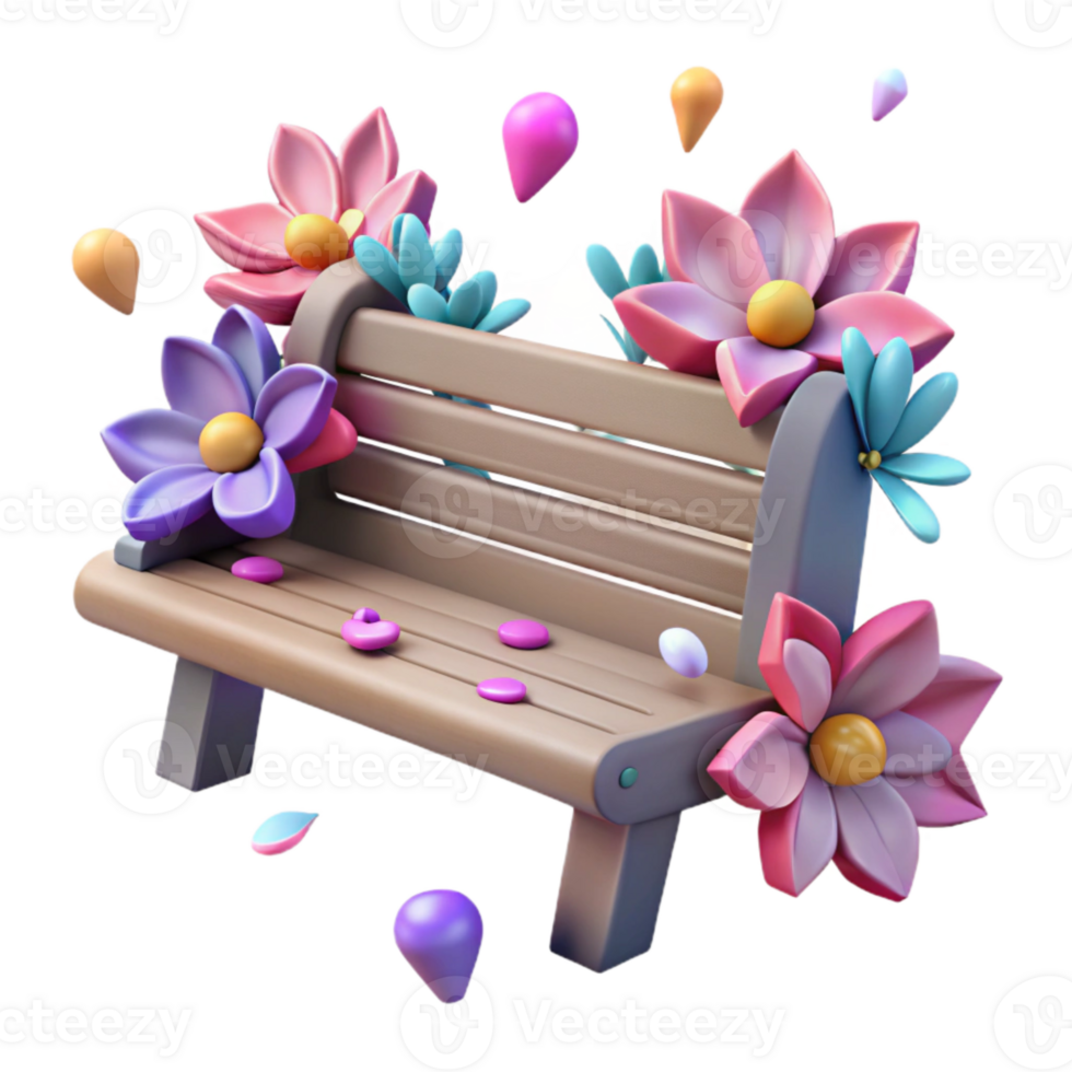 beautiful classic Park Bench in Forest Setting Transparent for Nature Illustration genuine png